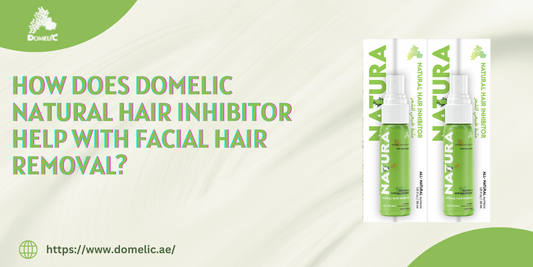 How does Domelic Natural Hair Inhibitor help with facial hair removal?